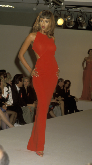 Tyra Banks during Fall Fashion Line Presentation and Cocktail Party For Donna Karan at Neiman Marcus Store in Beverly Hills, California, United States in 1992
