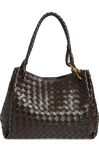 Large Andiamo Intrecciato Leather Top Handle Bag