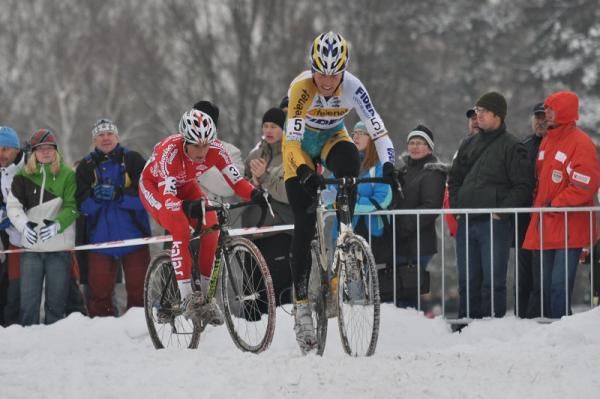 Petr Dlask (Telenet Fidea) is tailed by Bina in the Czech championships