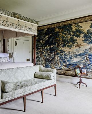 four poster bed and tapestry in a Georgian home