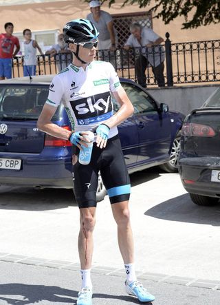 Chris Froome after a crash on stage seven of the 2014 Tour of Spain