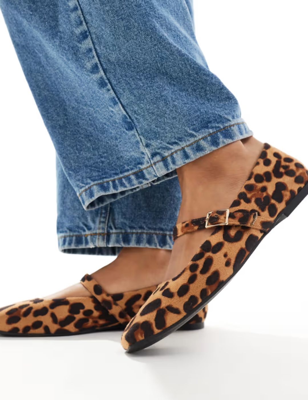 ASOS , Lottie Mary Jane Ballet in leopard suedette