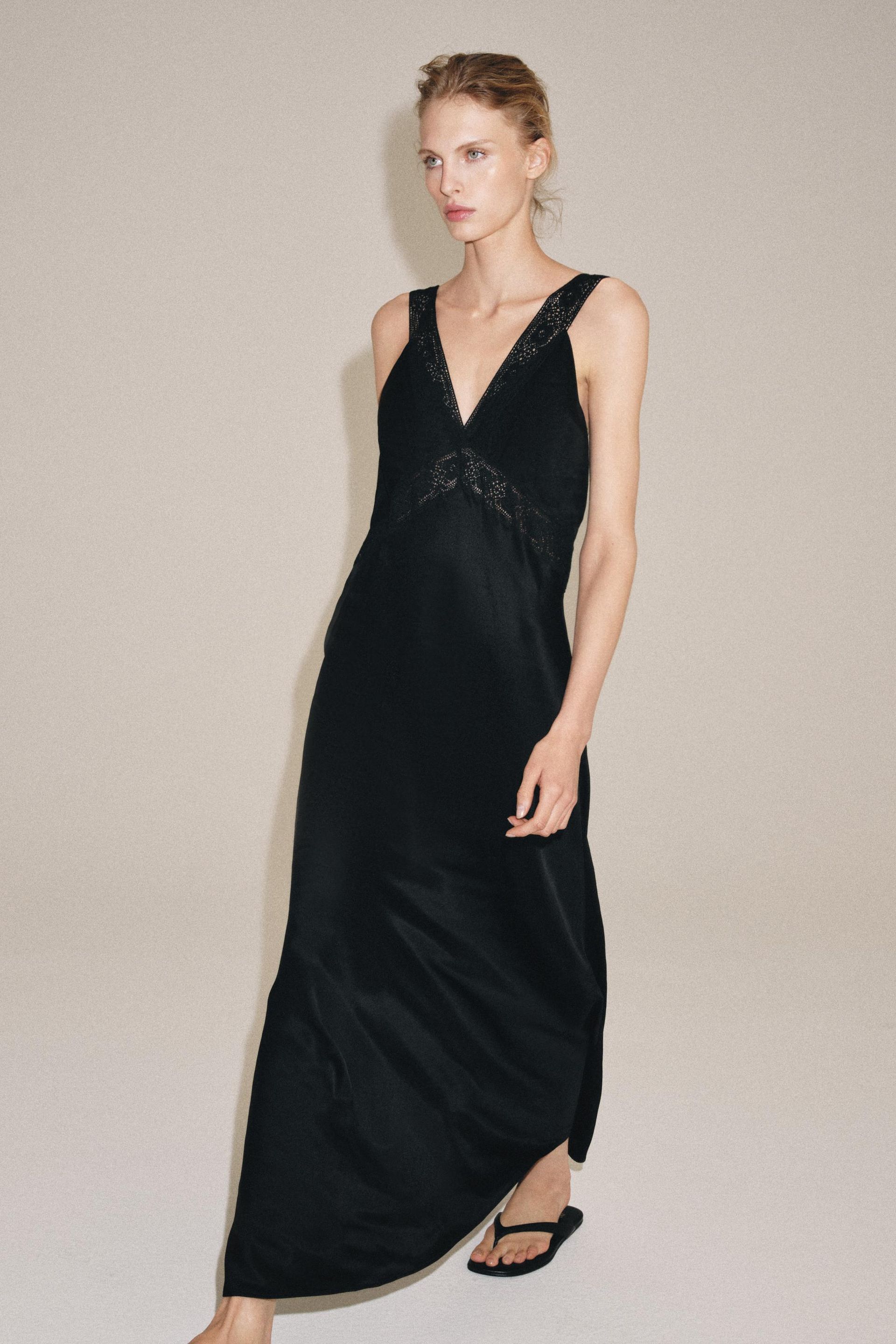Zw Collection Satin Lace Dress