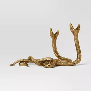 Double Snake Taper Candle Holder Aluminum Gold - Threshold™