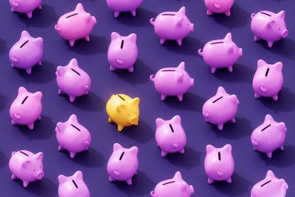 3D abstract background of piggy bank
