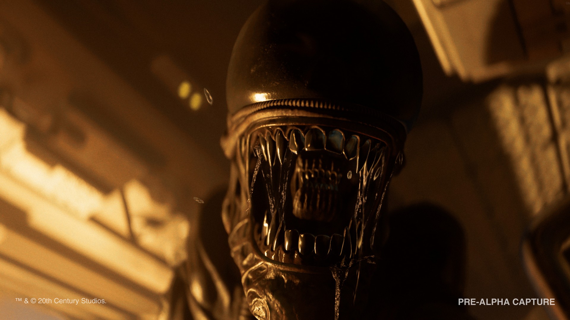 The xenomorph attacks, drool glistening as its multiple mouths open, in Alien Isolation 2's prologue