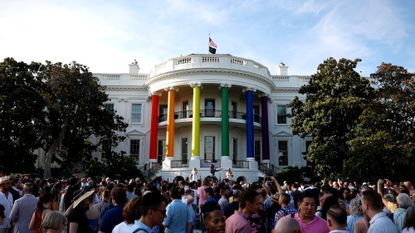 White House decorated for LGBTQ+ pride event