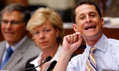 Rep. Anthony Weiner (D-N.Y.) shouts down a comment during a health care debate: Weiner isn't the only lawmaker to spend much of his time name-calling in Congress, according to a new study.