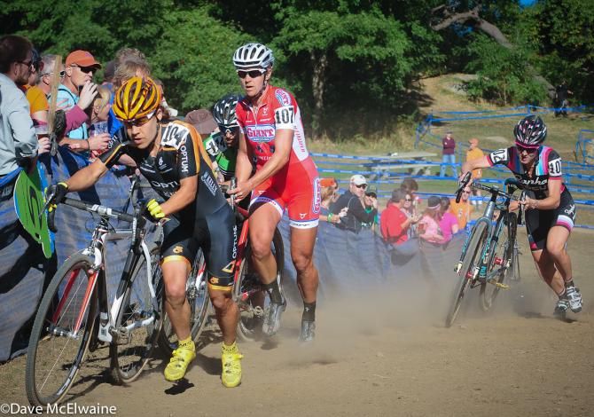 Crystal Anthony (Optum p/b Kelly Benefit Strategies) hoofing it with Miller on her heels