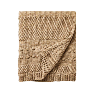 Beige knitted throw