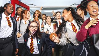 The Waterloo Road pupils together