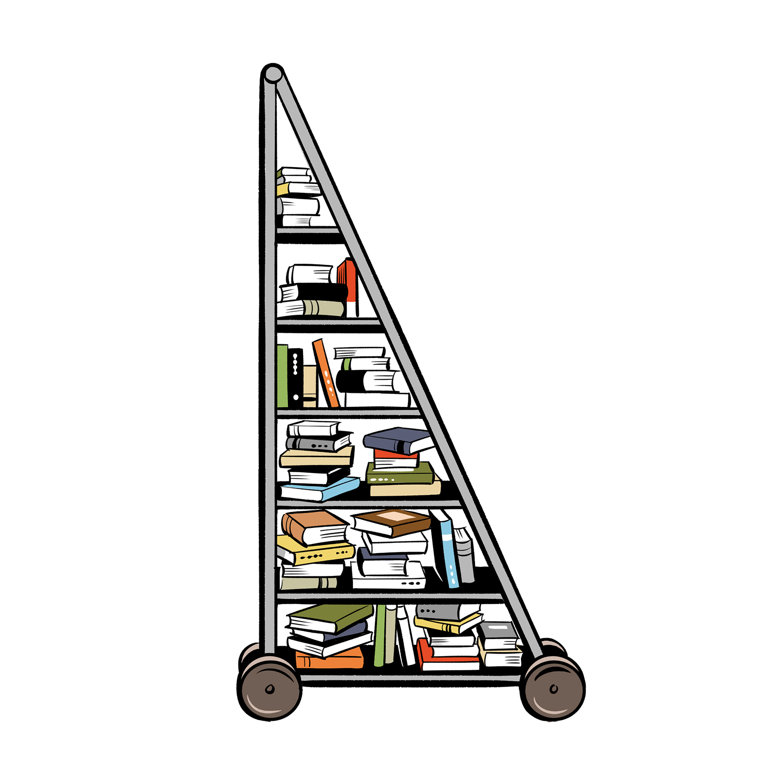 Hashimoto even illustrated the store's famous book ladder, designed by Stout himself