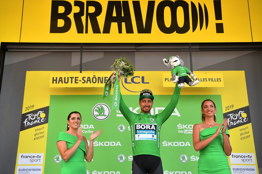 Peter Sagan in green after stage 6 at the Tour de France