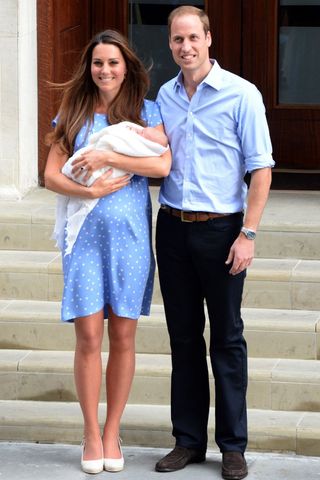 Kate and William after the birth of their first child.