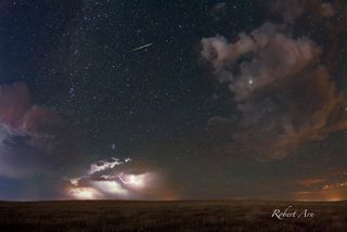 Storm on the Horizon and Perseid Meteor