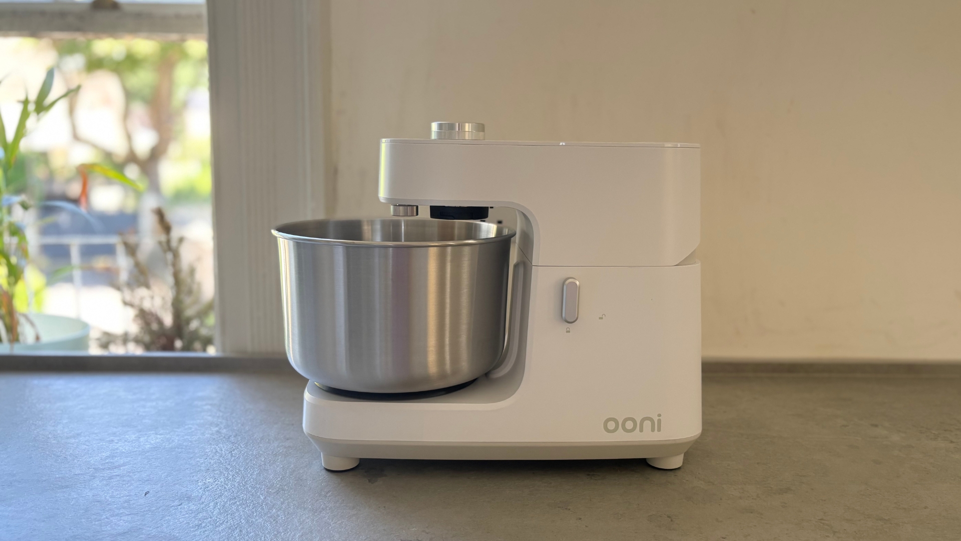Testing the Ooni Halo Core Stand Mixer showing it on the counter