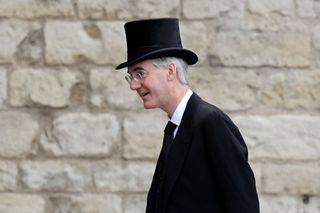 Secretary of State for Business, Energy and Industrial Strategy of United Kingdom, Jacob Rees-Mogg arrives at Westminster Abbey ahead of The State Funeral Of Queen Elizabeth II