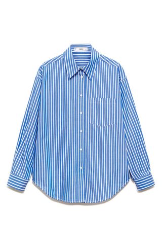 Stripe Cotton Button-Up Shirt