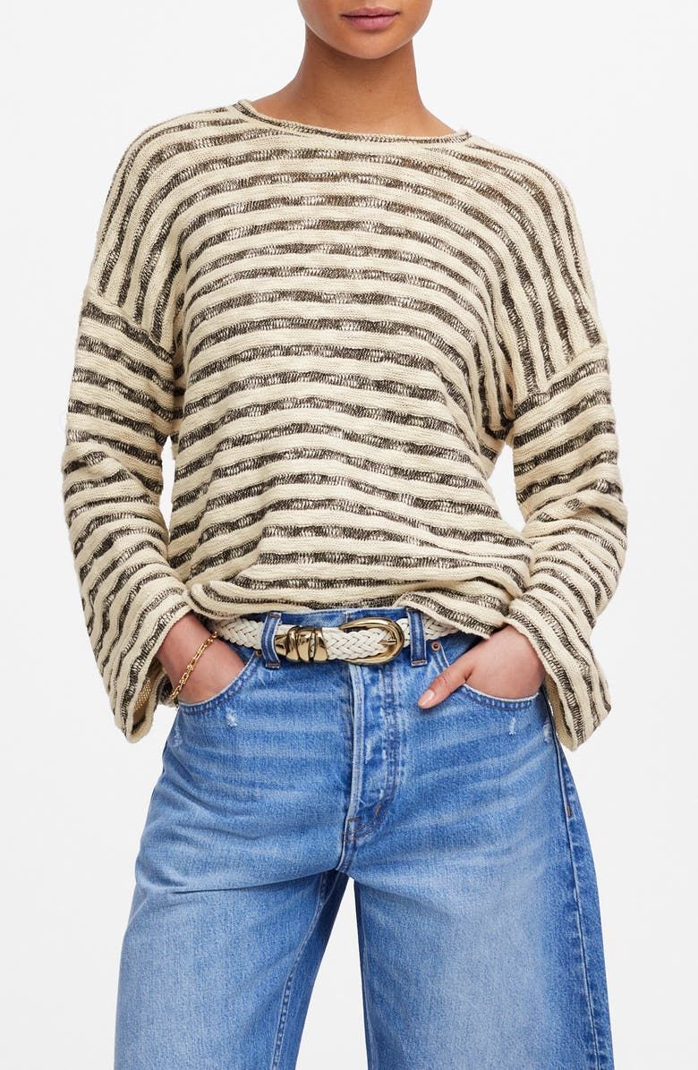 Stripe Crewneck Long Sleeve T-Shirt