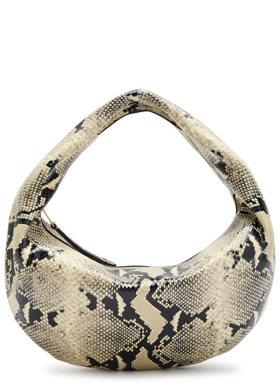 Olivia Medium Snake-Effect Leather Top Handle Bag