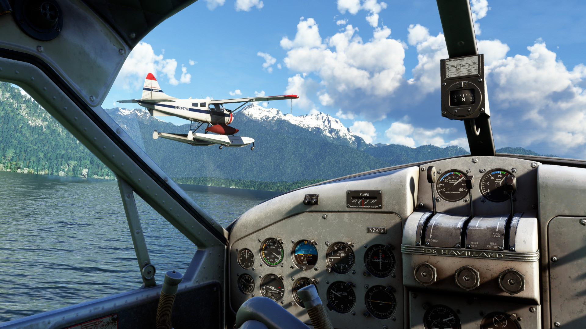در نمای کابین خلبان Microsoft Flight Simulator