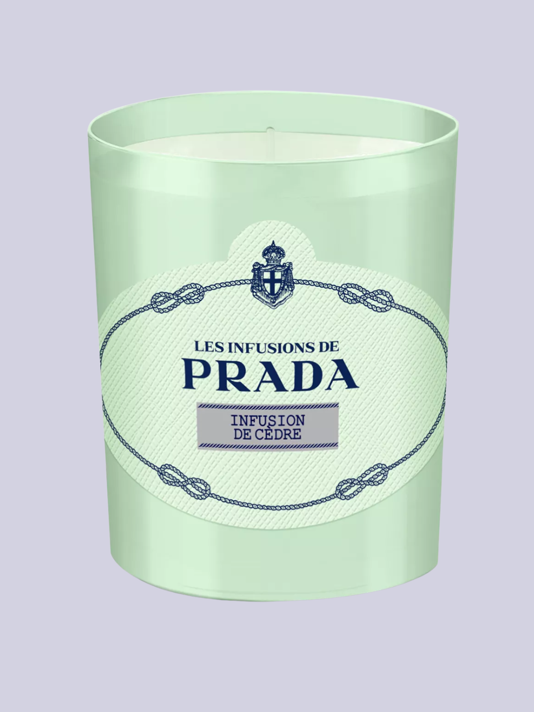 A green scented candle from Prada