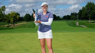 Ally Ewing with the Kroger Queen City Championship trophy