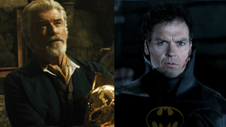 Pierce Brosnan in Black Adam and Michael Keaton in Batman Returns