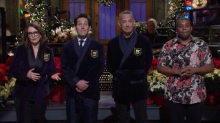Tina Fey, Paul Rudd, Tom Hanks and Kenan Thompson on Saturday Night Live