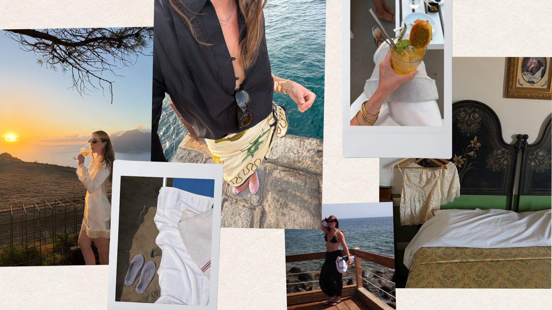 Collage of Anna LaPlaca's Aeolian Islands/Sicily travel diary.