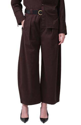 Cara Pleated High Waist Crop Pants