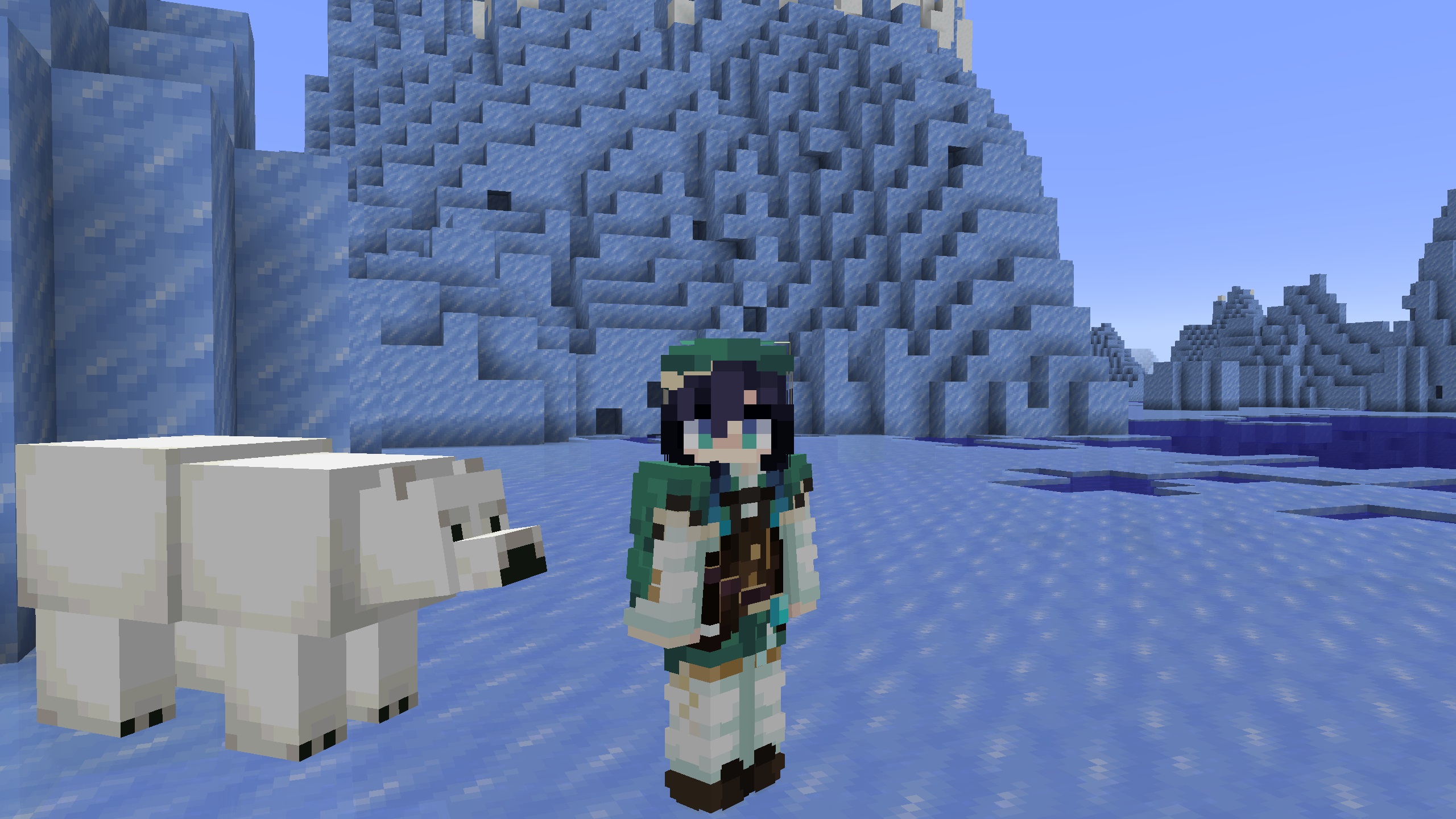Minecraft skin - Venti from Genshin Impact wearing his green hat, cape, and tunic
