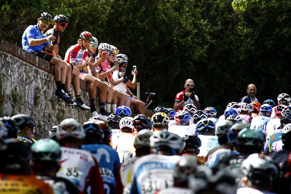 Tirreno Adriatico 2020 55th Edition 2nd stage Camaiore Follonica 201 km 08092020 Scenery Fans Supporters photo Roberto BettiniBettiniPhoto2020