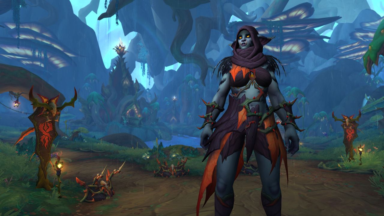 Promotional screenshot of a Haranir in World of Warcraft: Midnight