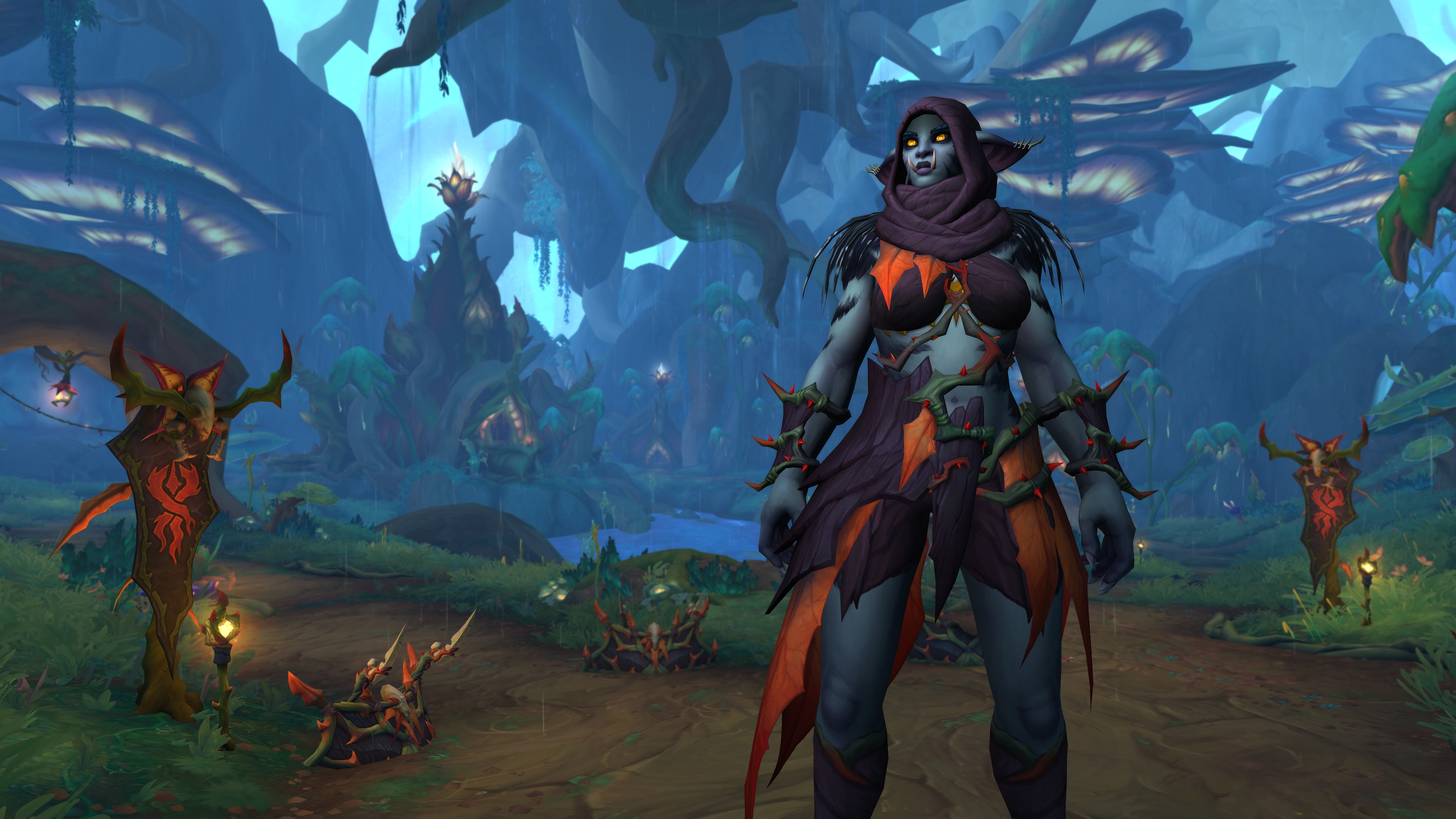 Promotional screenshot of a Haranir in World of Warcraft: Midnight