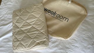 Woolroom Deluxe Washable Mattress protector with the bag