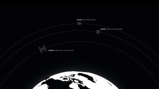 This SpaceX graphic shows the orbital altitude for the private all-civilian Inspiration4 mission, which will fly higher than the International Space Station and Hubble Space Telescope.