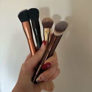 Writer Dionne Brighton testing some new and tried and tested selection of the best foundation brushes