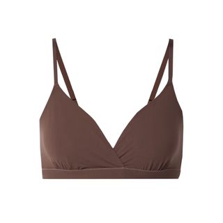 SKIMS Fits Everybody wrap-effect triangle stretch bralette - Cocoa