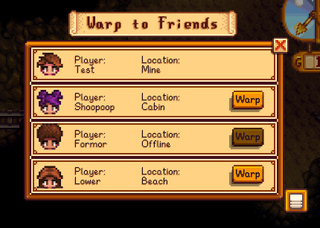 Stardew Valley mods - Warp To Friends