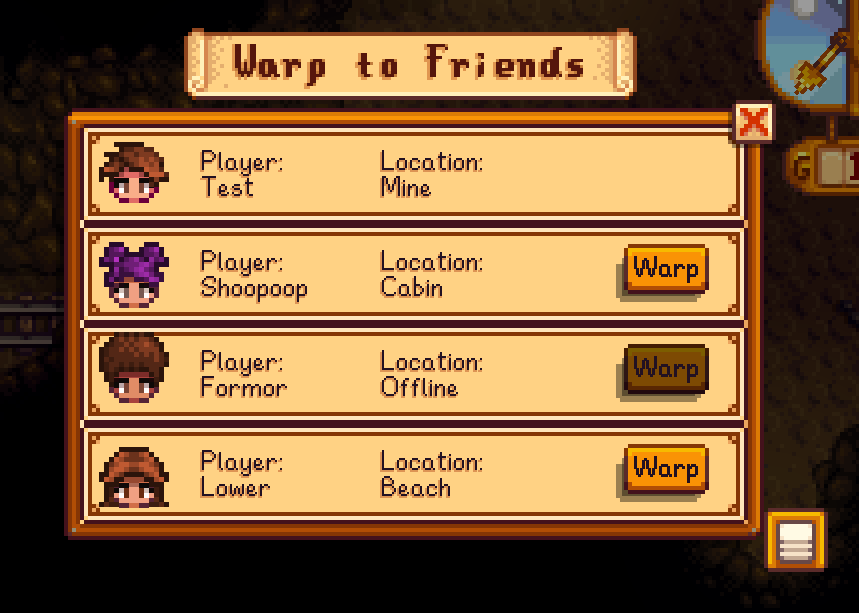 Stardew Valley mod - Warp To Friends