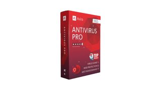 Avira Antivirus Pro mot en hvit bakgrunn.