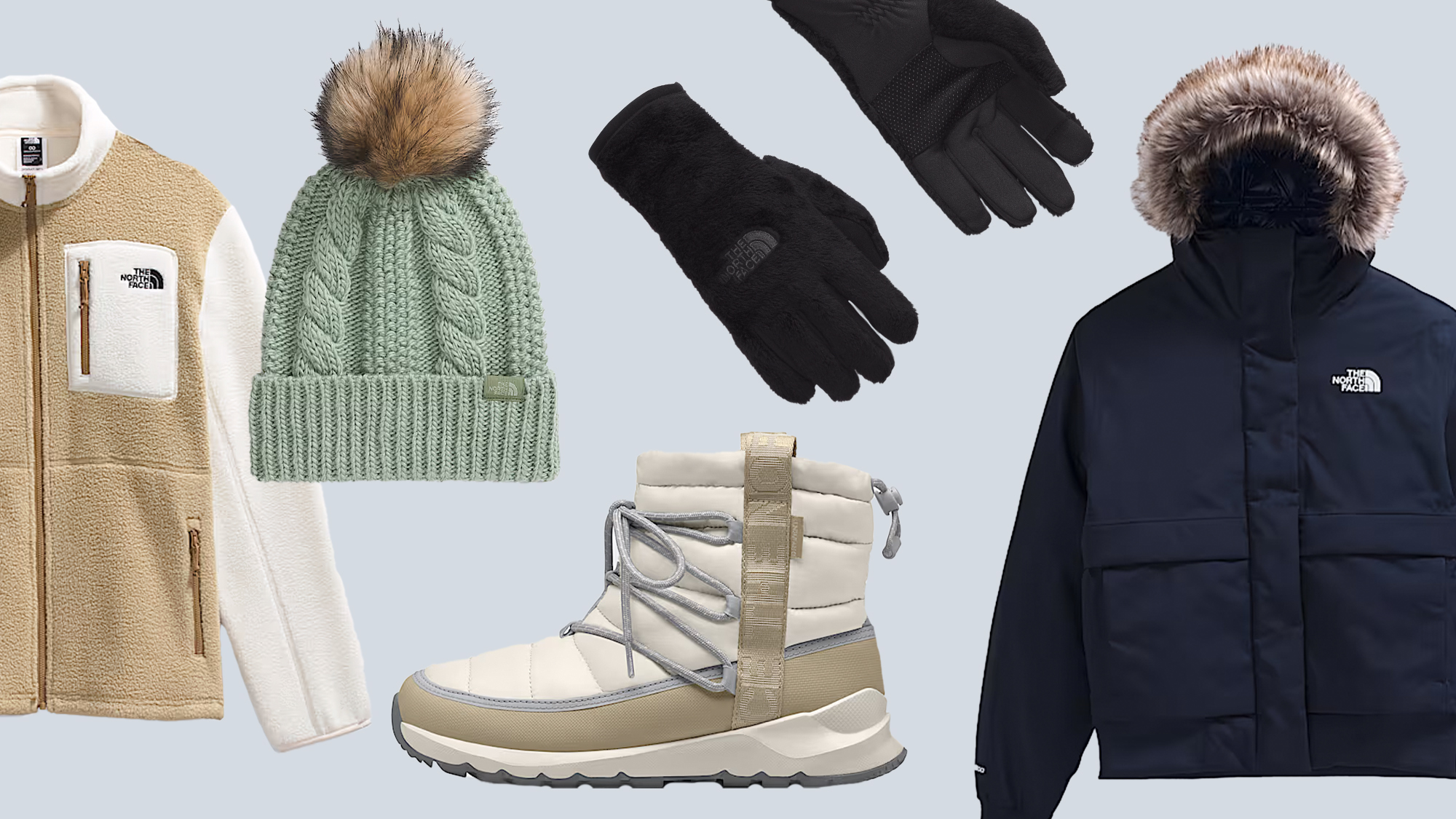 Collage Image of Winter Essentials From The North Face