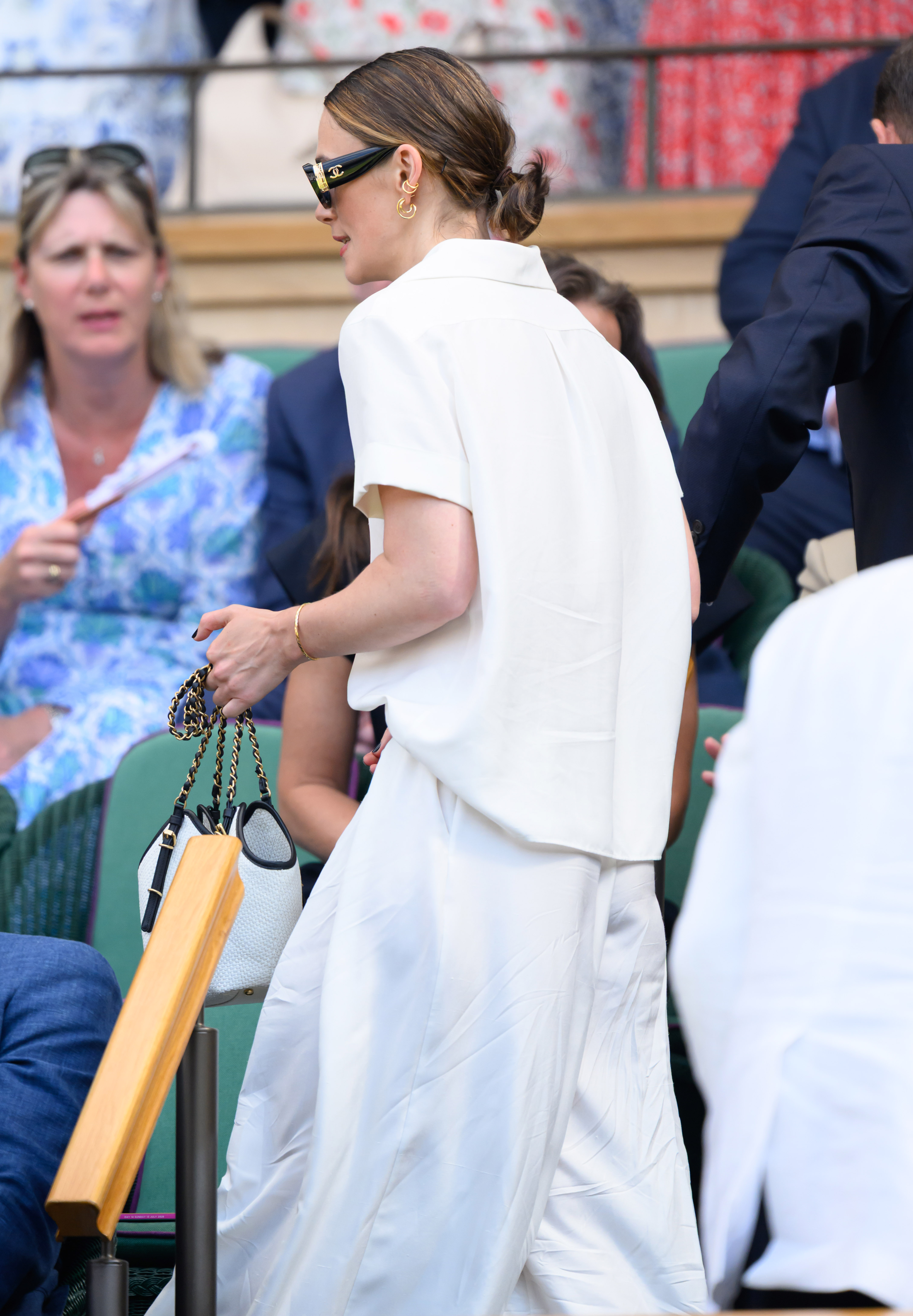 Keira Knightley in a low ponytail