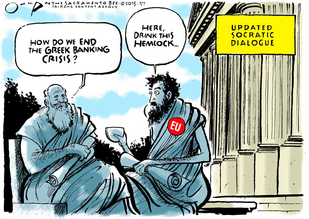 Editorial cartoon World Greece Economy