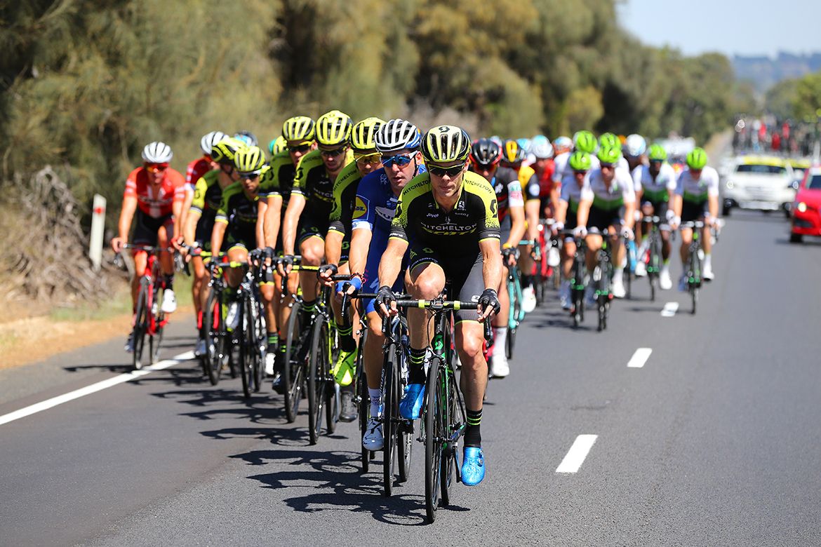 Michael Hepburn doing the work for Mitchelton-Scott early on