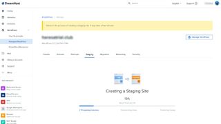 DreamHost's control panel in use