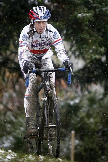 Helen Wyman seems to enjoy the conditions
