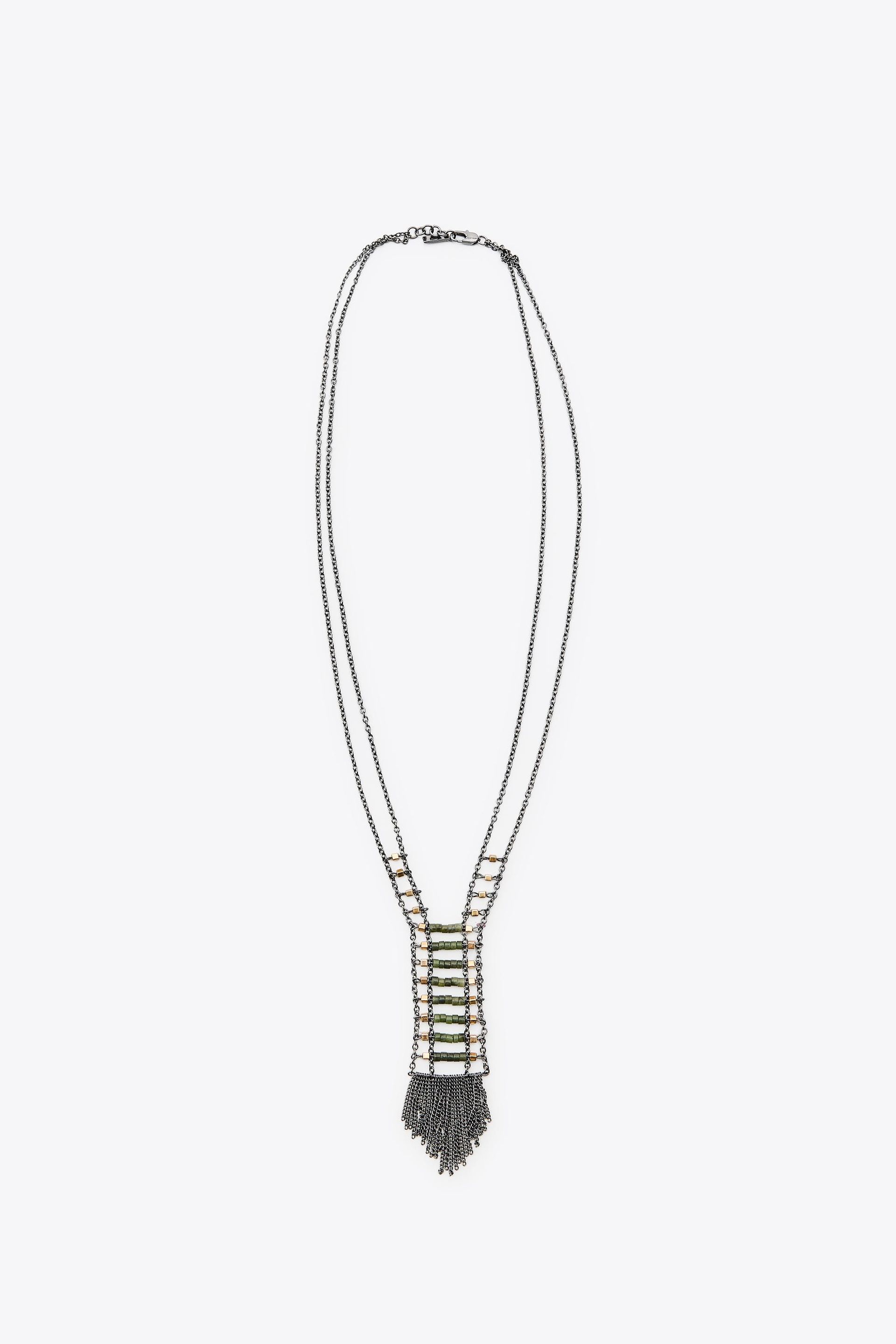 2-Pack Beaded Fringe Necklaces