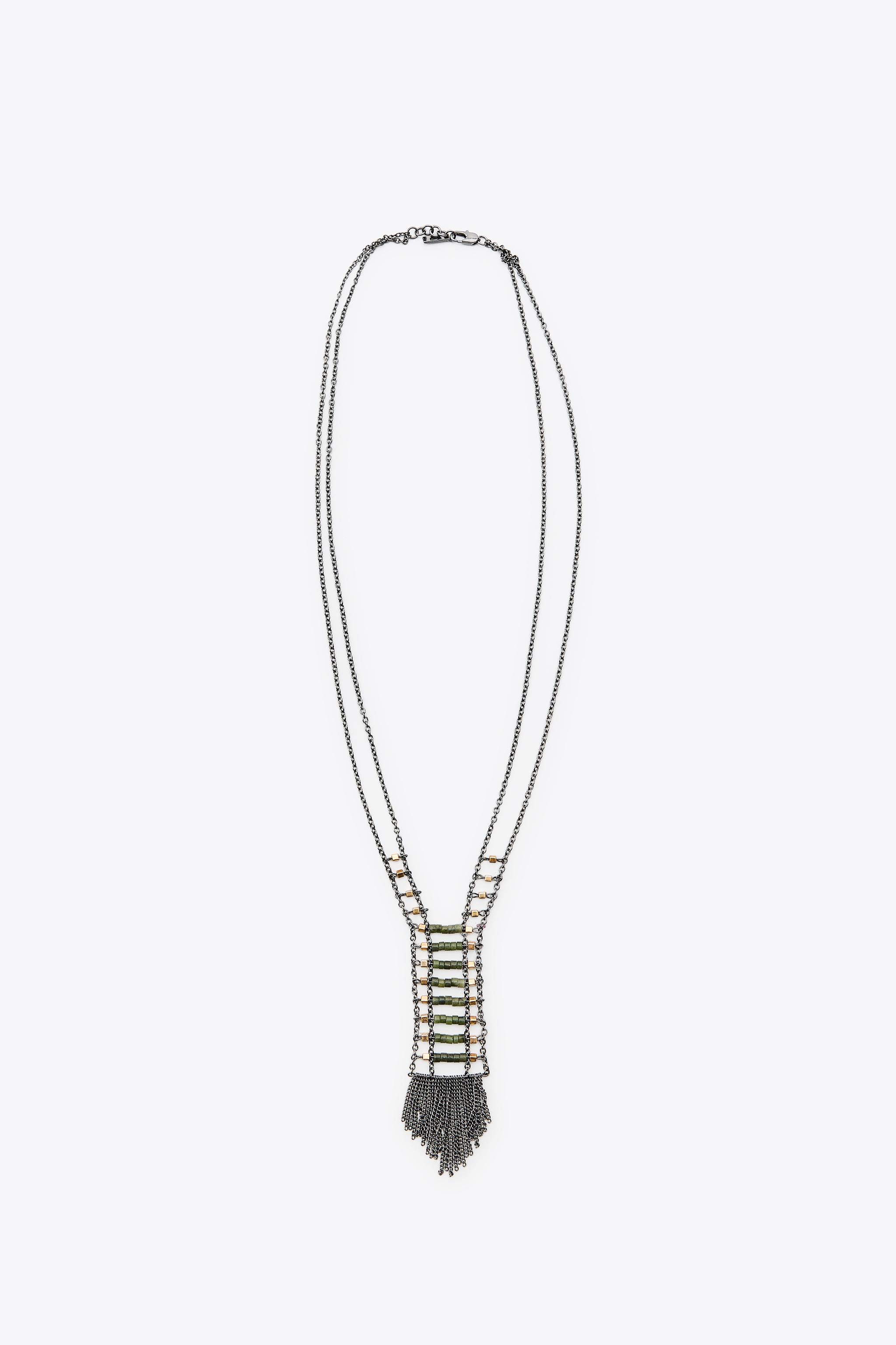 2-Pack Beaded Fringe Necklaces